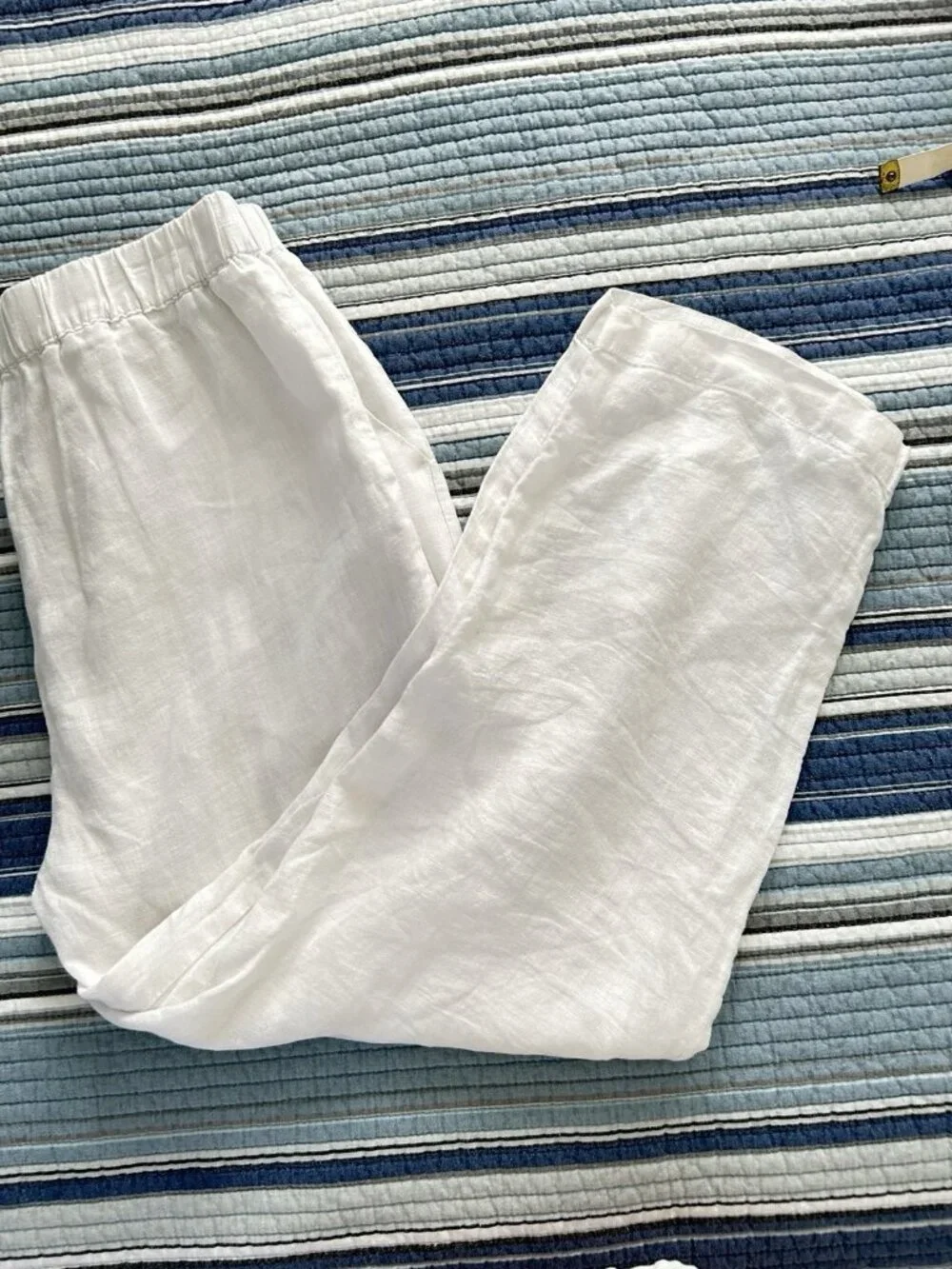 Quince Women’s 100% European Linen Pull On Crop Pants White Size S - Picture 13 of 16